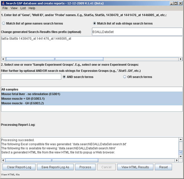 Database SearchGUI - after processing is finished press the 'View HTML Results' button to see search results